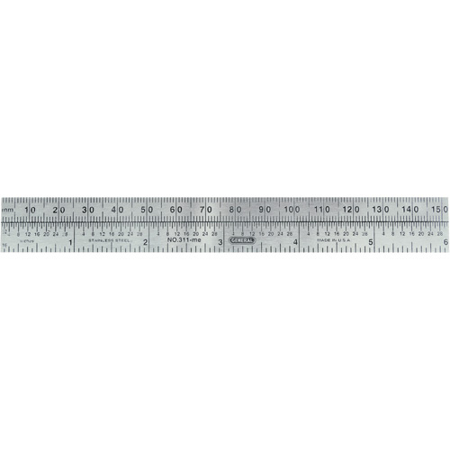 General Tools  311ME  Economy Precision Flexible Ruler, 6" L, Steel - Each