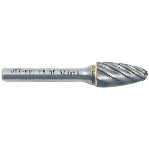JET  533655  F5-NF 1/4" Round Nose Shape Bur for Aluminum/Non-Ferrous Materials, 1/2" Dia. - Each