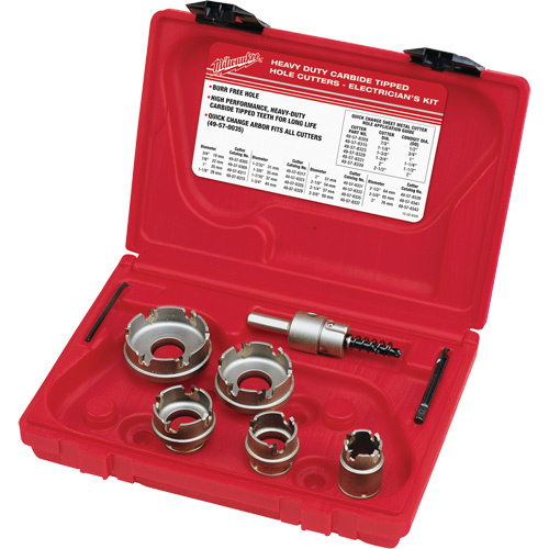 Milwaukee  49-22-8310  Sheet Metal Carbide Cutter Electrician's Kit, 7 Pieces - Each