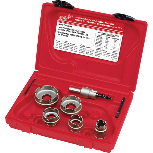 Milwaukee  49-22-8300  Sheet Metal Carbide Cutter Electrician's Kit, 5 Pieces - Each