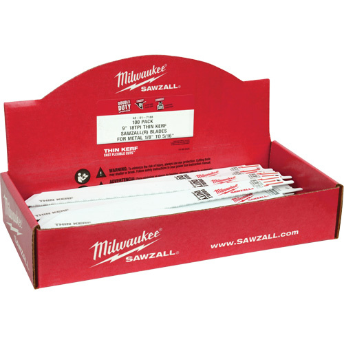 Milwaukee 48-01-7187 Sawzall Reciprocating Saw Blade, Bi-Metal, 14 TPI, 9" L x 3/4" W-(Each)