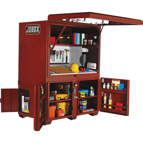 Jobox By Crescent 1-674990 Field Office Jobsite Box, 63" W x 42" D x 80" H, Steel, Red-(Each)