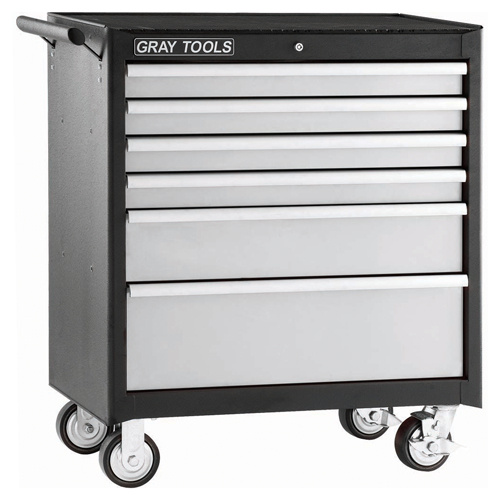Gray Tools  99206SB  Roller Cabinet, 6 Drawers, 34" W x 19-1/2" D x 39-1/8" H, Black - Each