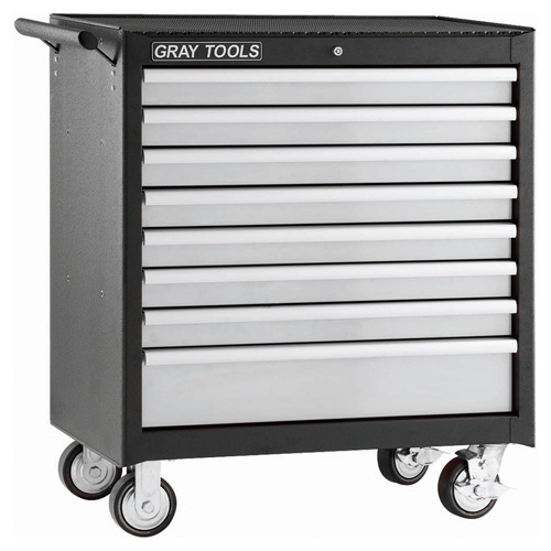 Gray Tools  99208SB  Roller Cabinet, 8 Drawers, 34" W x 19-1/2" D x 39-13/100" H, Black - Each
