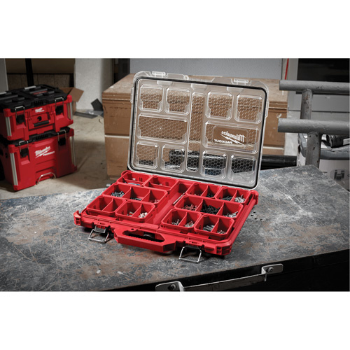 Milwaukee  48-22-8431  Packout? Low-Profile Organizer, 19-3/4" x 16-2/5" x 2-1/2", Black/Red - Each