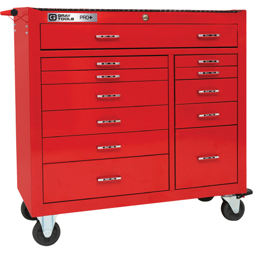 Gray Tools 93212 PRO+ Series Roller Cabinet, 12 Drawers, 42" W x 19" D x 43-1/2" H, Red - Each
