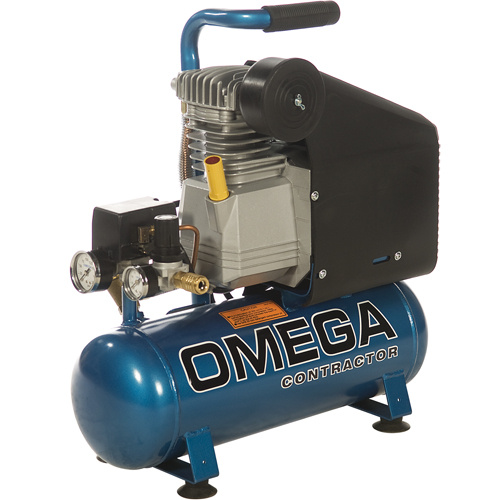 Omega Compressors DD-1503 Portable Contractor Series Compressors - Oil Lube, Direct Drive, Electric, 2.6 Gal. (3.2 US Gal), 125 PSI, 115/1 V - Each
