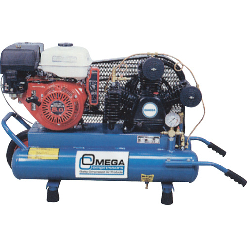 Omega Compressors  TUE-8008GE  Contractor Series Air Compressors, Gas, 6.6 Gal. (8 US Gal), 175 PSI - Each