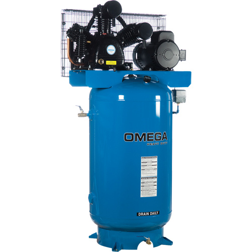 Omega Compressors TK-5080-01M Industrial Series Air Compressors - Horizontal Compressor - Two Stages, 66.6 Gal. (80 US Gal) - Each