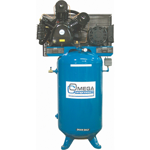 Omega Compressors  TK-7580V-01M  Industrial Series Air Compressors - Vertical Compressors - Two Stage, 66.6 Gal. (80 US Gal) - Each