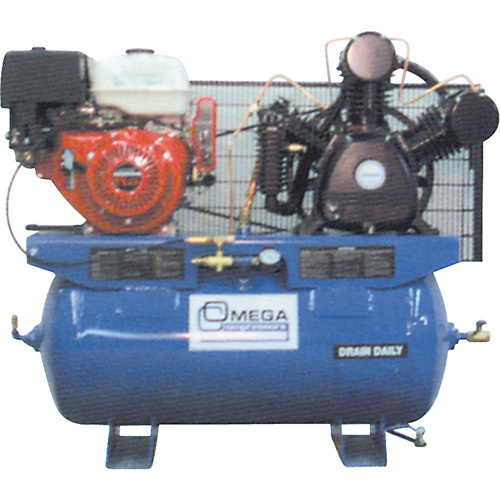 Omega Compressors  TUK-1130GE  Industrial Series Air Compressors - Engine Compressors, 25 Gal. (30 US Gal) - Each