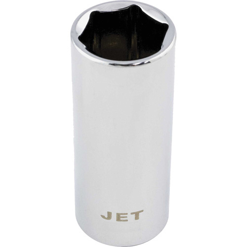 JET  671316  Chrome Socket, 1/2", 3/8" Drive, 6 Points, Deep - Each