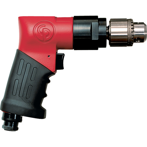 Chicago Pneumatic  8941092850  Non-Reversible Drills, 21 CFM, 1/4" NPTF, 89 dBA, 3/8" Chuck, Keyed - Each