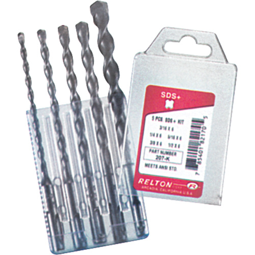 Relton  207-K5  SDS+ Drill Sets, 5 Pieces, Alloy Steel - Each