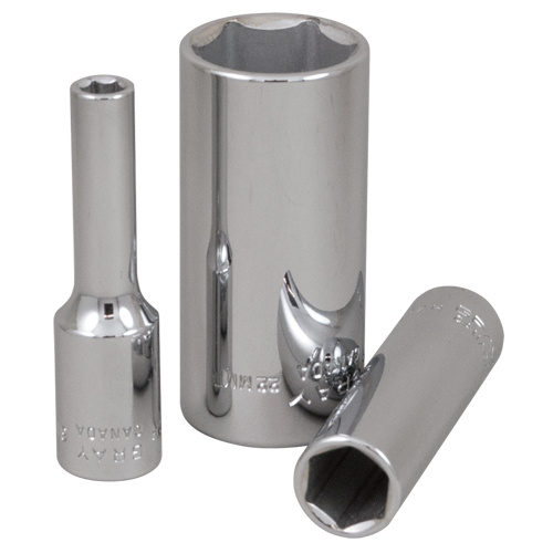 Gray Tools MTL9H Socket, 9 mm, 3/8" Drive, 6 Points, Deep-(Each)
