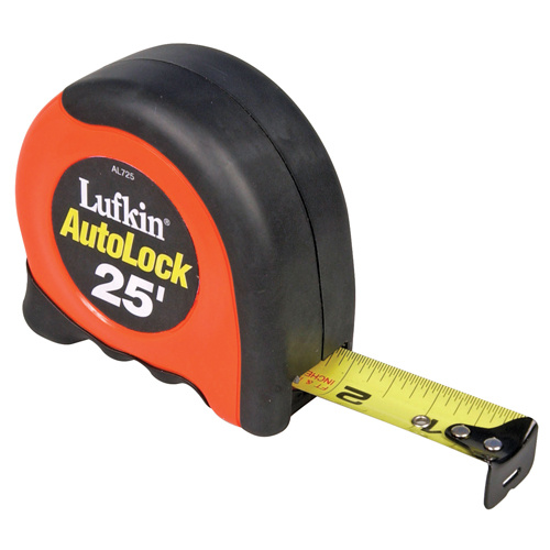 Lufkin By Crescent  AL725N  Autolock Measuring Tapes, 1" x 25', in/ft. Graduations - Each