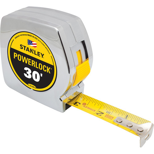 Stanley Tools  33-430  PowerLock<sup>?</sup> Tape Measure, 1" x 30', Imperial Graduations - Each