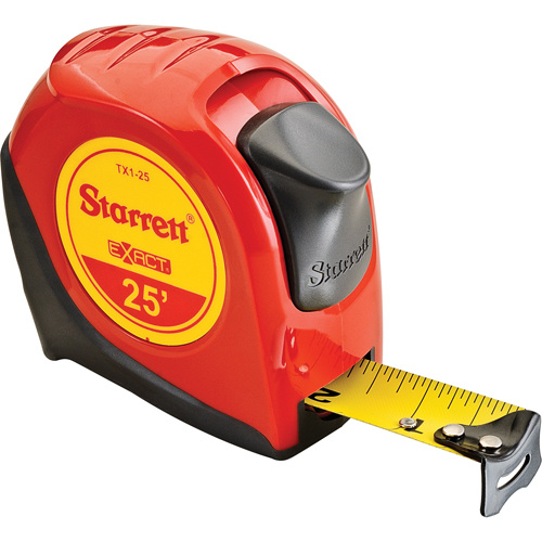 Starrett  KTX1-25-N  Engineers Measuring Tape, 1" x 25', 1/16" Graduations - Each