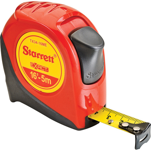Starrett  KTX34-16ME-N  Fibreglass Measuring Tape , 19 mm x 16', 1/16"/Millimetres Graduations - Each