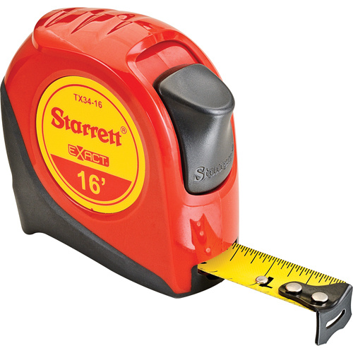 Starrett  KTX34-16-N  Measuring Tape, 19 mm x 16', 1/16" Graduations - Each