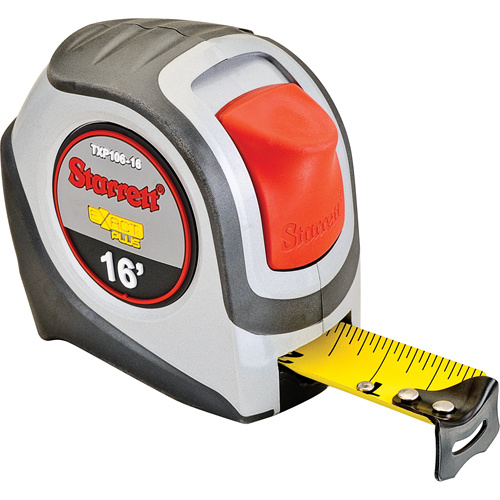 Starrett  KTXP106-16-N  Exact Plus Pocket Tape, 1" x 16', 1/16" Graduations - Each