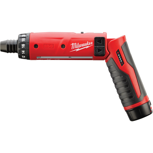 Milwaukee  2101-22  M4? Hex Screwdriver Kit, 1/4", 4 V, 44 in-lbs Max. Torque, Lithium-Ion Battery - Each