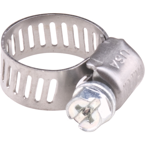 Dominion DMHC6-12 Hose Clamps - Stainless Steel Band & Zinc Plated Screw, Min Dia. 0.563, Max Dia. 1-1/4"-(Each)