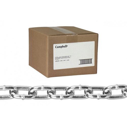 Campbell T0311024 Passing Link Chain Passing Link Chain, Low Carbon Steel, 1/0 x 100' (30.4 m) L, 465 lbs. (0.23 tons) Load Capacity - Each