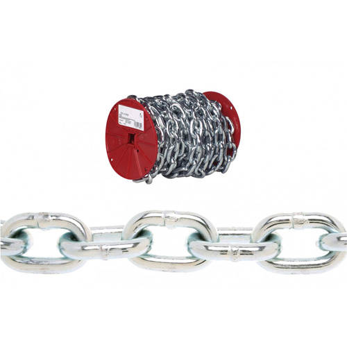 Campbell  T0722127  Campbell<sup>?</sup> Proof Coil Chain, Low Carbon Steel, 1/4" x 60' (18.3 m) L, Grade 30, 1300 lbs. (0.65 tons) Load Capacity - Roll