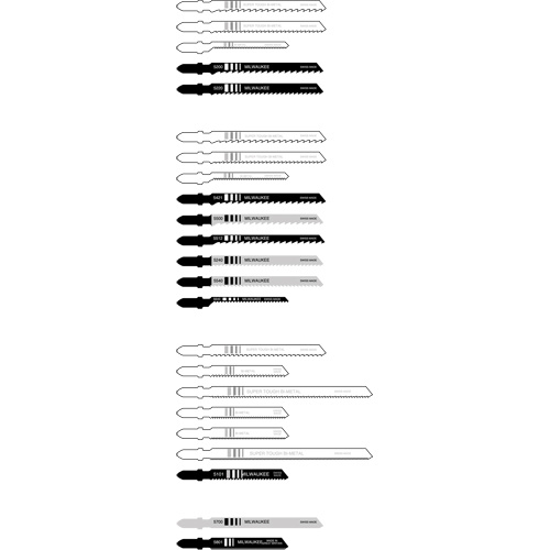 Milwaukee  48-42-5300  Jigsaw Blade, Bi-Metal, T-Shank, 4" L, 6 TPI - Pack of 5