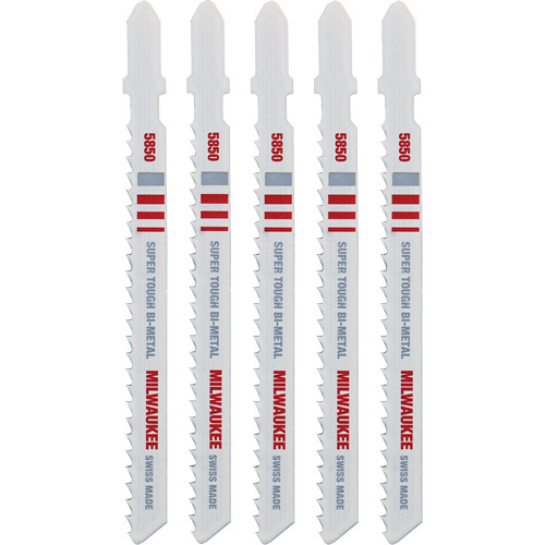 Milwaukee  48-42-5850  Jigsaw Blade, Bi-Metal, T-Shank, 4" L, 8 TPI - Pack of 5