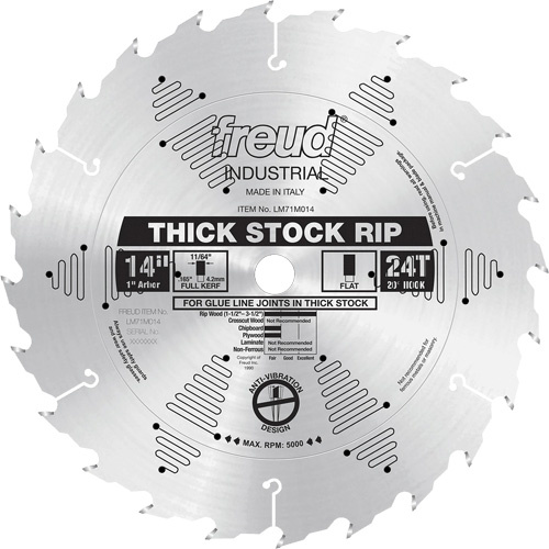 Freud LM71M014 Industrial Saw Blade - Ripping, 14", 24 Teeth, Wood Use - Each
