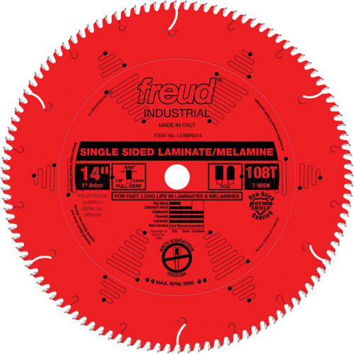 Freud LU98R014 TCS Industrial Saw Blade - Chipboard, 14", 108 Teeth, Laminate Use - Each