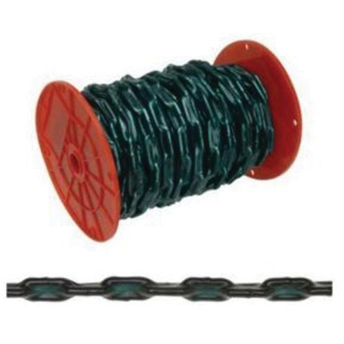 Campbell  PS0332027  Straight Link Coil Chain with Green Sleeve, Low Carbon Steel, 2/0 x 60' (18.3 m) L, 520 lbs. (0.26 tons) Load Capacity - Each