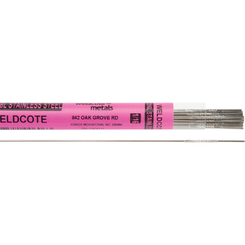 Weldcote Metals  316L116X36T1P  36" Cut Length TIG Rods, 1/16", Stainless Steel - Each