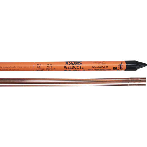 Weldcote Metals  E70S2116X36T1P  36" Cut Length TIG Rods, 1/16", Triple Deoxidized Steel - Each