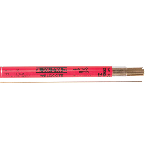 Weldcote Metals  SIB116X36T1P  36" Cut Length TIG Rods, 1/16", Silicone Bronze - Each