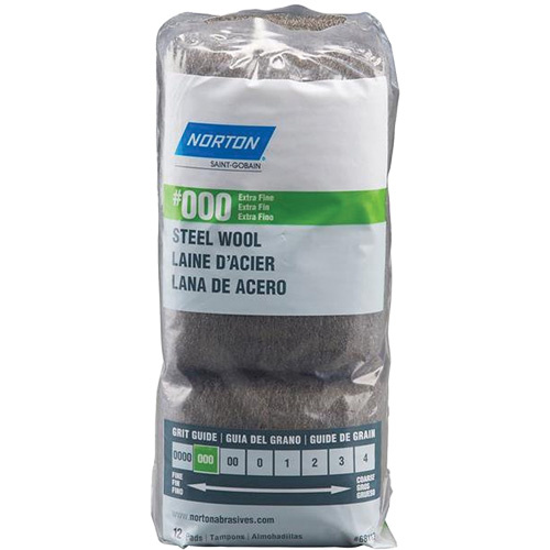 Norton  7660768113  Steel Wool, Roll, Grade 000 - Pack of 12
