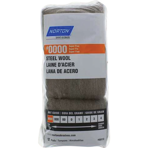 Norton  7660768112  Steel Wool, Roll, Grade 0000 - Pack of 12