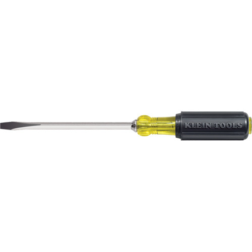 Klein Tools 600-6 Heavy-Duty Slot Keystone Screwdriver, 5/16", 10-15/16" L, Cushion Grip Handle-(Each)