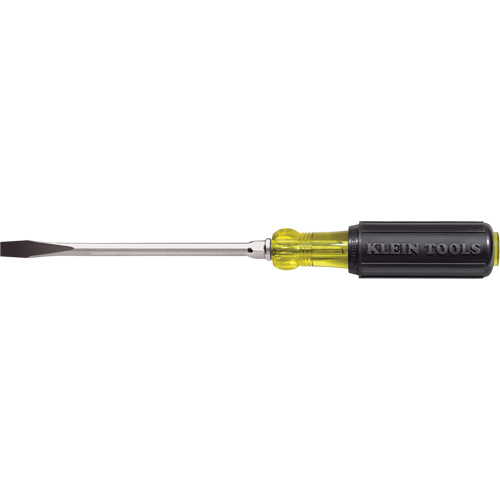 Klein Tools 602-6 Heavy-Duty Slot Keystone Screwdriver, 5/16", 10-15/16" L, Cushion Grip Handle-(Each)