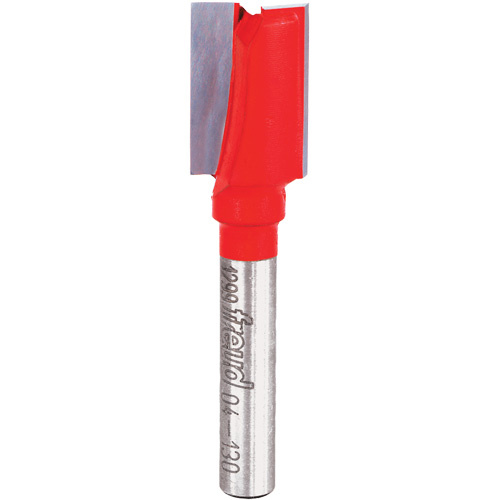 Freud 04-130 Freud Router Bit - Double Flute Straight Bit, 1/2" Dia., 1" H, 2-1/4" L, 1/4" Shank - Each