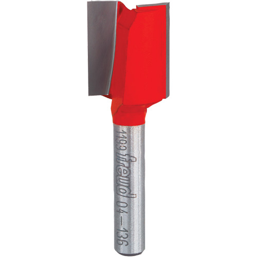 Freud 04-136 Freud Router Bit - Double Flute Straight Bit, 5/8" Dia., 7/8" H, 2-1/8" L, 1/4" Shank - Each