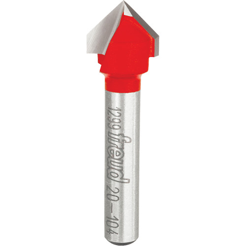 Freud 20-104 Freud Router Bit - V Grooving Bit, 1/2" Dia., 1/4" Shank - Each