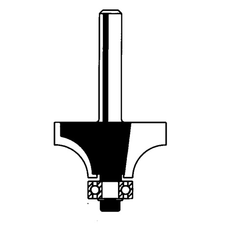 Freud  34-100  Freud Router Bit - Rounding Over Bit, 5/8" Dia., 1/4" Shank - Each