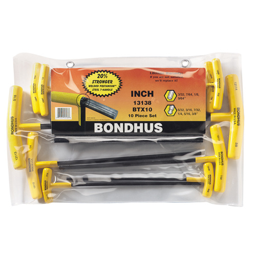 Bondhus  13138-BON  Ball Driver<sup>?</sup> Hex Keys Set, 10 Pcs., Imperial - Each