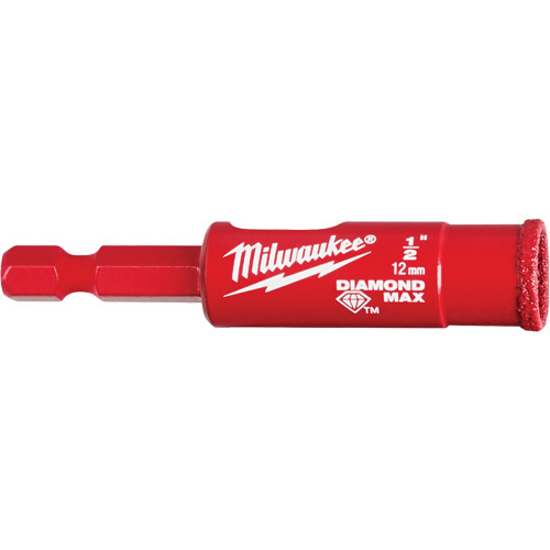 Milwaukee 49-56-0511 Diamond Plus Hole Saw, 1/2", 1-2/5" Depth of Cut, Diamond-(Each)