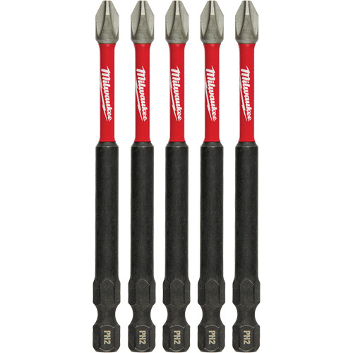 Milwaukee  48-32-4564  Shockwave? Impact Power Bits, Phillips, #2 Tip, 1/4" Drive Size, 3-1/2" Length - Pack of 5
