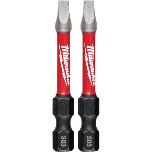 Milwaukee  48-32-4910  Shockwave? Impact Power Bits, Square, #3 Tip, 1/4" Drive Size, 2" Length - Pack of 2