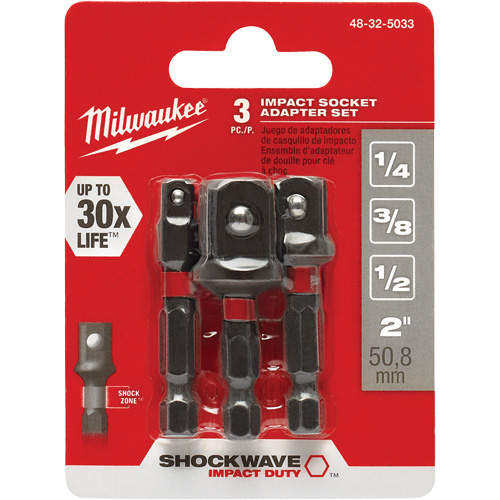 Milwaukee  48-32-5033  Shockwave? Impact Driver Socket Adapter Set, 1/4" Drive Size, Ball, 1-7/8" L - Each